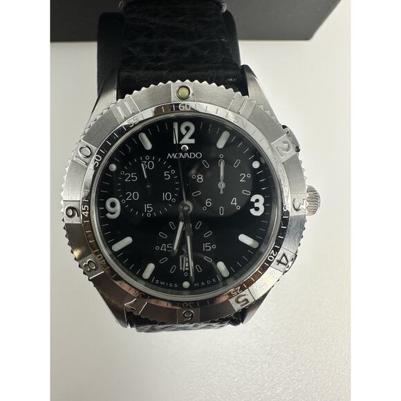 MOVADO Gentry Chronograph 84 F9 1890 Swiss 4J Stainless Men’s Watch 38mm A+ - Picture 1 of 14